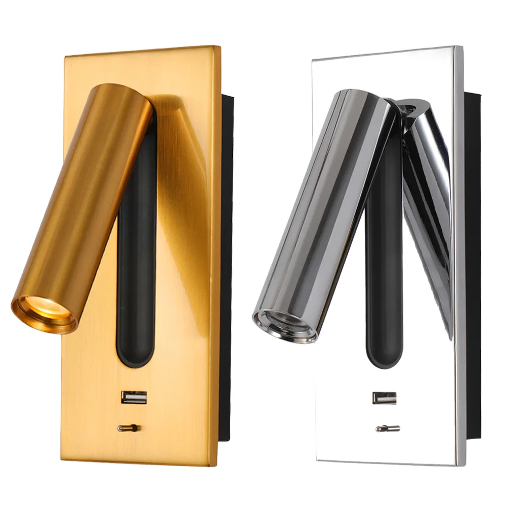 ZEROUNO 2 шт. Usb настенный светильник для чтения книг лампы для чтения в спальню изголовье освещение для чтения DC 5 В 2A USB быстрое зарядное устройство Порт прикроватные огни