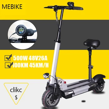 Günstig Elektrische Roller 48V 500W 10 Zoll Reifen E-Roller Skateboard UNS LAGER Klapp Elektrische Fahrrad Erwachsene Max Geschwindigkeit 45 KM/h Lange Palette