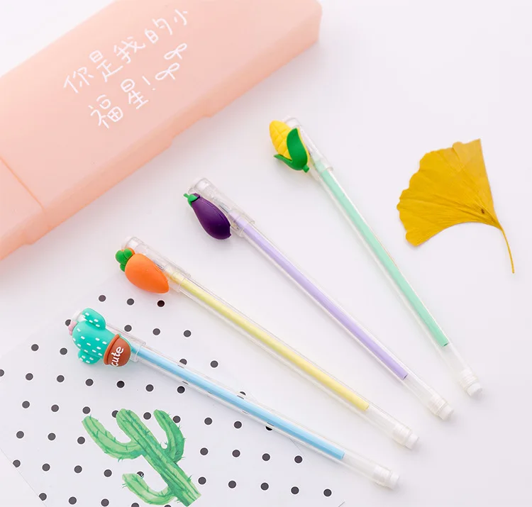 0.5mm Cute Creative Vegetables Gel Pen Signature Pen Escolar Papelaria School Office Stationery Supply Promotional Gift