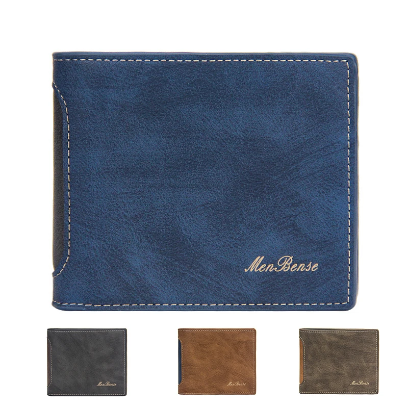 

Leather Slim Wallets Mini Wallets Magic Card Holder Men Wallets Money Bag Male Vintage Black Short Purse coin