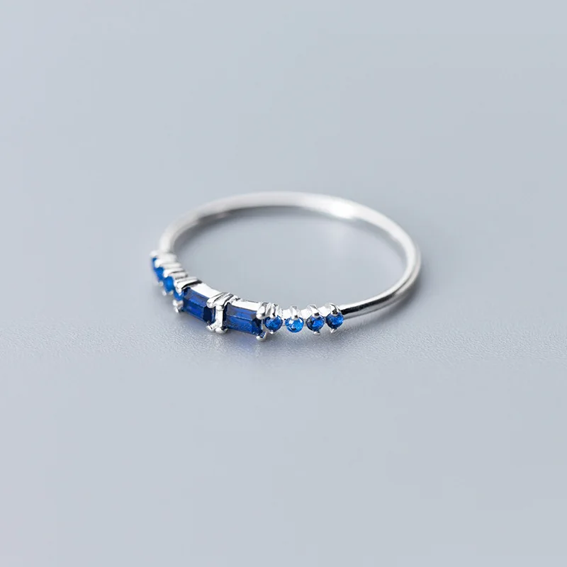 Trustdavis, настоящее 925 пробы, серебряное, белое, синее, фианит, размер пальца 6, 7, 8, кольцо для женщин, серебро 925, ювелирное изделие, подарок DA449