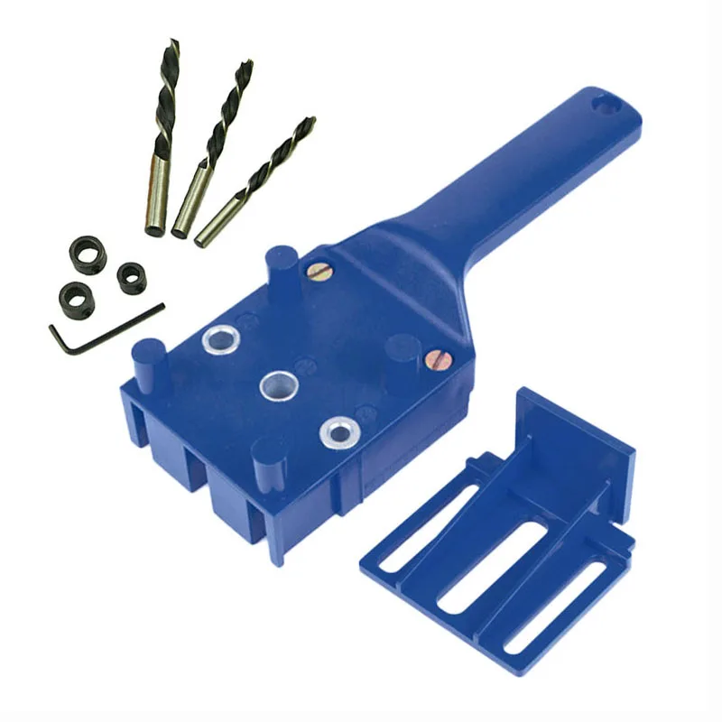 

Woodworking Dowel Jig Plastic Pocket Hole Jig Handheld Puncher 6 8 10mm Drill Bit Guide Straight Hole Drilling Carpentry Tool