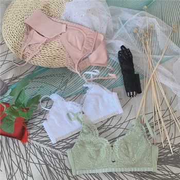 

Wriufred Ultra-thin lingerie sets no sponge no underwire girl bra set sexy lace women underwear suit bras with panties