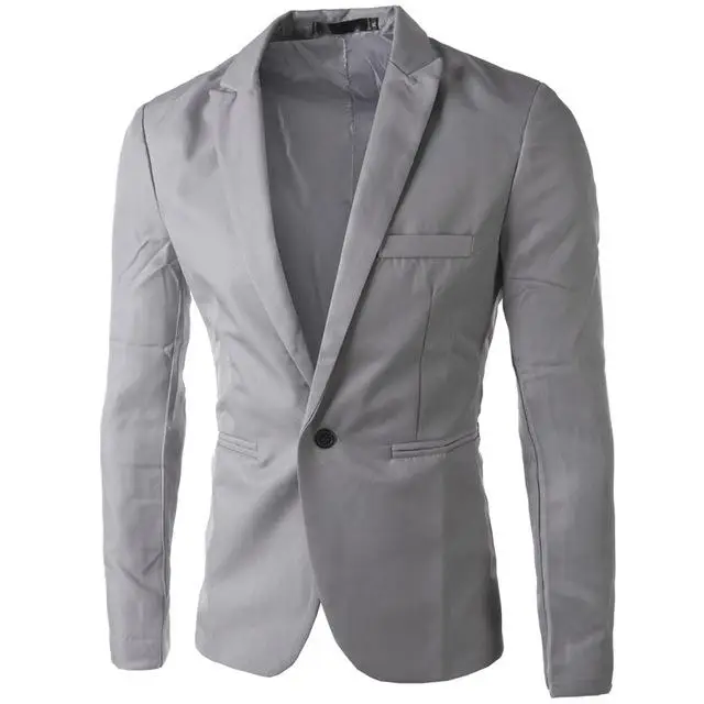 Серый Бренд Небесно-Голубой Блейзер мужские костюмы Veste Homme Новое поступление Мужской приталенный Блейзер пиджак стильный красный черный розовый костюм для мужчин 3XL - Цвет: Серый