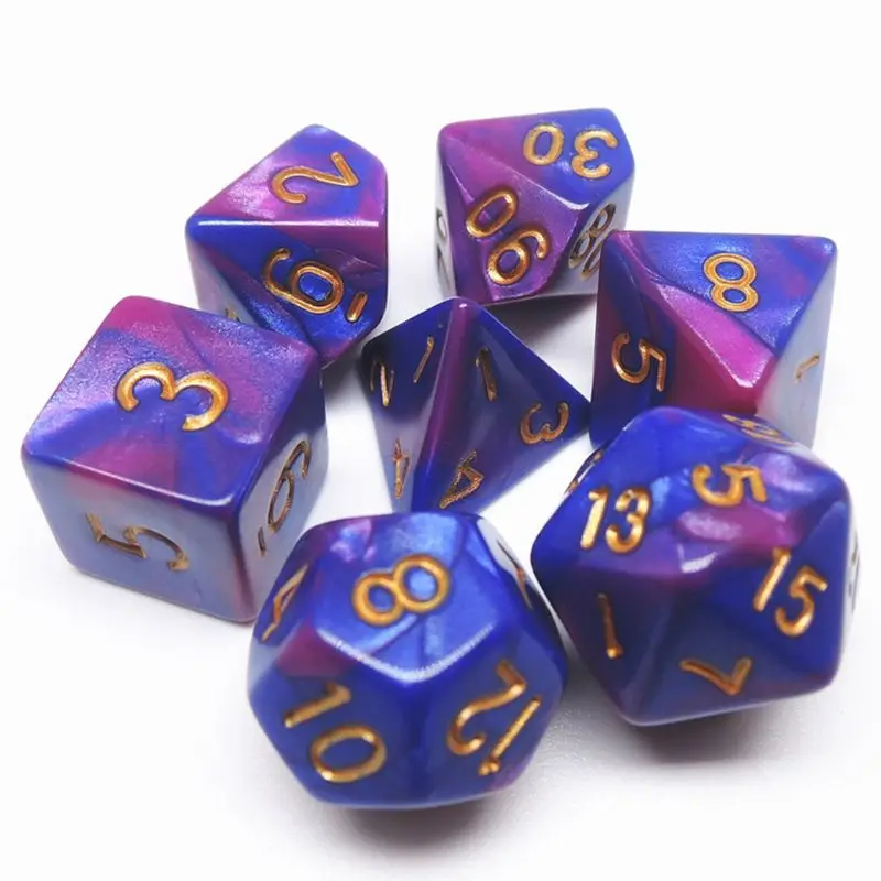 

DIY Crystal Epoxy Mold Dice Fillet Shape Multi-spec Digital Game Silicone Mould 634D