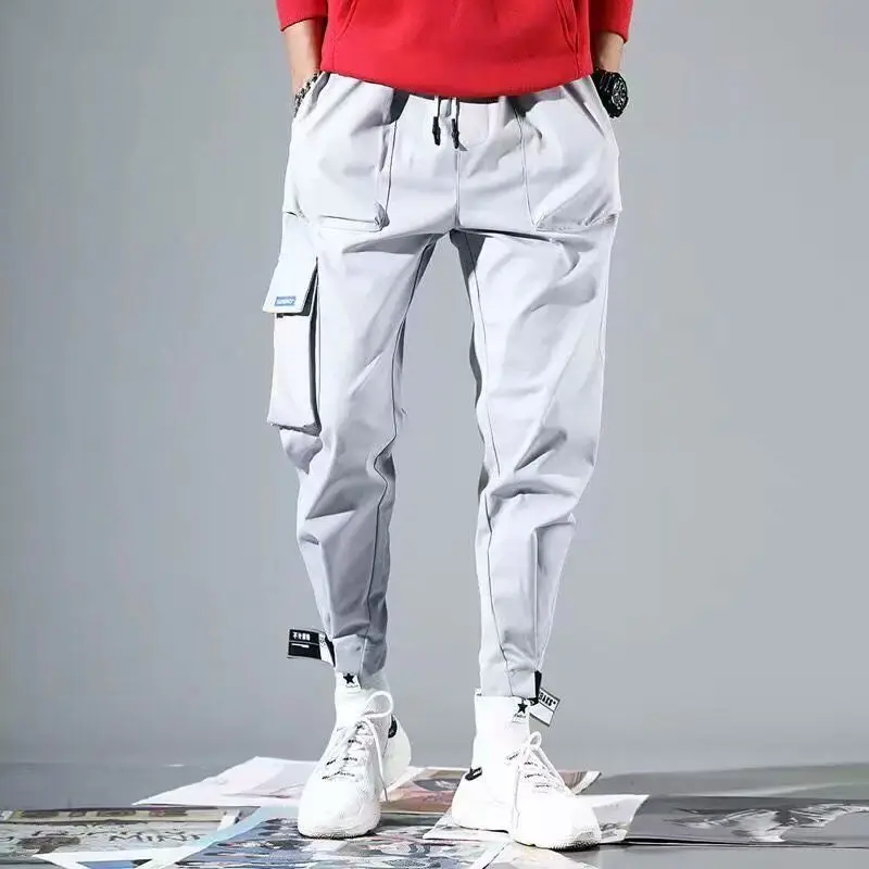 Брюки-шаровары с карманами для мужчин; сезон осень-зима; повседневные спортивные брюки в стиле хип-хоп; новые дизайнерские узкие брюки-карандаш - Цвет: 14