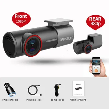 

U700 Mini Hidden FHD 1080P Car Dash Cam Front Rear Camera DVR Detector with WiFi FHD Video Recorder 24H Parking Monitor