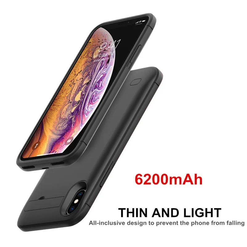 6200 мАч Расширенный чехол для аккумулятора телефона для iPhone xs/xr Внешний чехол для зарядки аккумулятора для iPhone x/xs max портативный аккумулятор