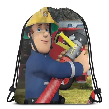 

New Hot Fireman Sam Fashion Cartoon Student School High Quality Backpack Man Woman Girls Drawstring bag