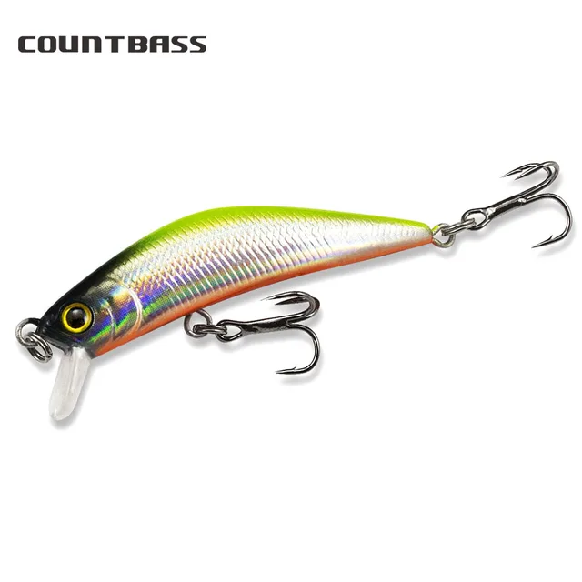 US $3.59 1pc Countbass Minnow Hard Lure 57mm Trout Fishing Bait Freshwater Bass Wobblers