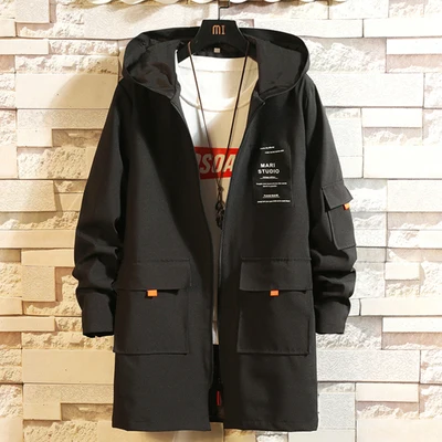 605 Black HCXY, модные мужские ветровки, осенняя куртка, пальто для мужчин, мужская одежда, толстовки, ветровка, Мужской плащ, свободный - Цвет: 605 Black