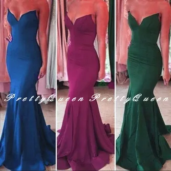 

Wholesale Fishtail Bridesmaid Dresses 2020 Sweetheart Neck Vestidos Long Mermaid Wedding Party Dress Formal Gown