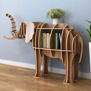 

Ready-to-Assembly Life Size Elephant Book Shelf / Made of Plywood / Colors Choices Veneer