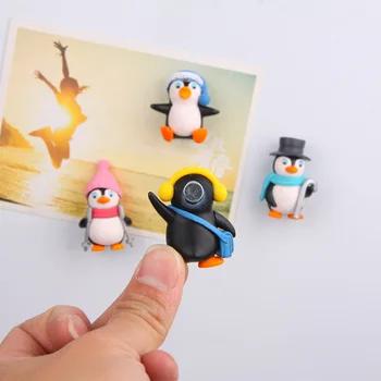 

4pc/lot Wholesale Little Penguin Fridge Magnets Refrigerator Magnet Message Sticker Cute Fridge Decor Children Kids Home Toys