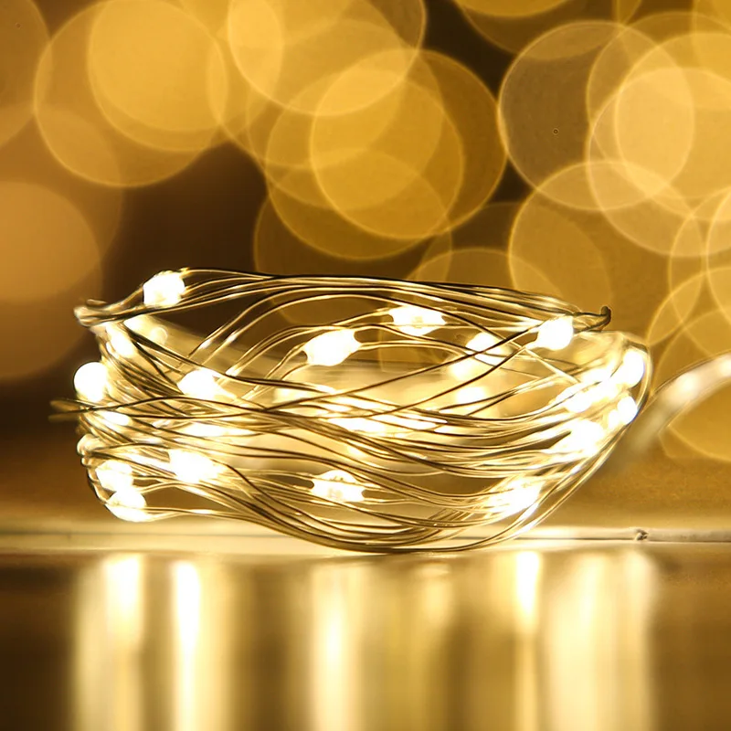 

Christmas Garland 2M/3M/5M/10M Copper Wire LED String Lights Holiday Lighting Fairy Lights New Year Navidad Adornos De Navidad