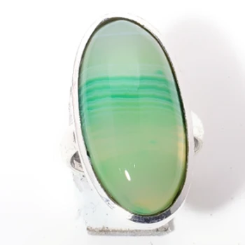 

Genuine Botswana Agate Ring Silver Overlay over Copper, Hand made Women Jewelry Gift USA Size : 7.5, R6494