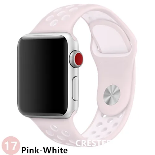 light pink white 17 Старый клиент ремешок для Apple watch band цвет высокого качества - Цвет ремешка: light pink white 17