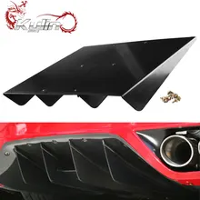 Pare-chocs arrière 4 ailerons de requin diffuseur voiture Spoiler décoration aileron 22 "x 21" noir ABS universel(China)