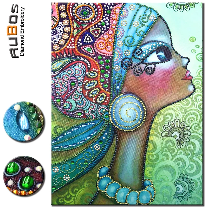 Алмазная 5D картина RUBOS сделай сам алмазная вышивка с Африканской девушкой и