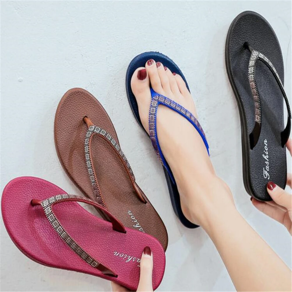 

Wedges Flip Flops Slippers Women Shoes Anti-Skid Clip-Toe Slides Female Sandals Platform Beach Sandals Ladies Shoes Sandal y968