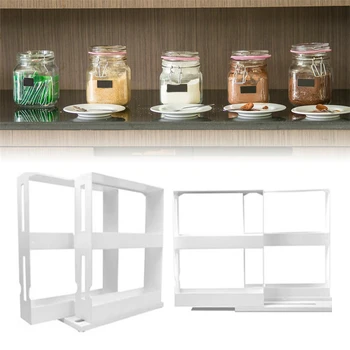 

Kitchen Storage Spice Organizer Storage Rack Shelf for Home Multi-Function Rotating Food Holder Organizer shelves