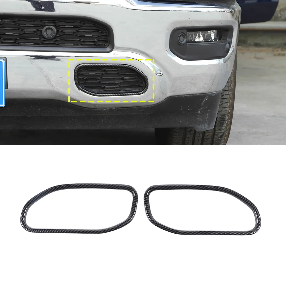 Front Bumper Grill Decoration Cover Trim Decal for Dodge RAM 2018 2019 2020 2021 Car Exterior Accessories ABS Carbon Fiber | Автомобили и