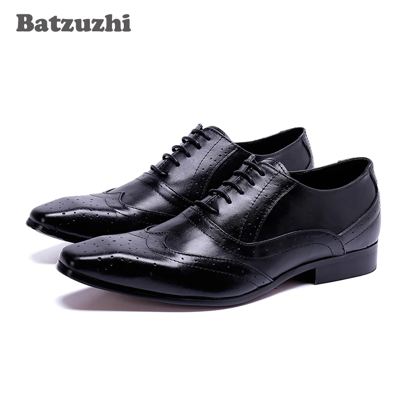 

Batzuzhi Italian Leather Mens Dress Shoes Pointed Toe Chaussure Homme Formal Business Shoes Men, Big Sizes US6-12, EUR38-46