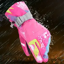 Для взрослых и детей; унисекс; зимние водонепроницаемые плотные теплые зимние перчатки с сенсорным экраном; камуфляжные Нескользящие варежки с принтом для сноуборда и лыжного спорта