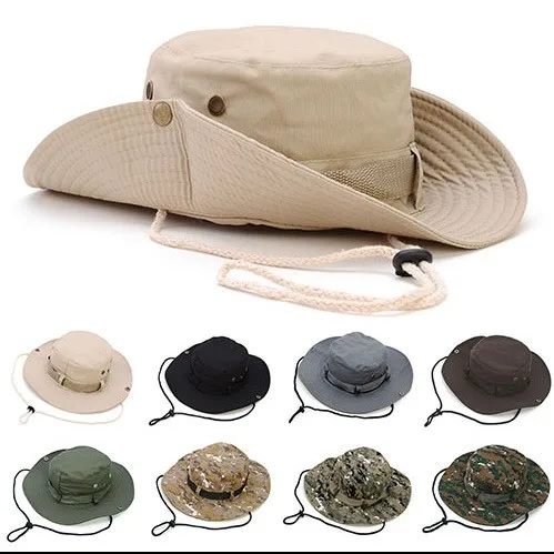 Модные Военные камуфляжные шапки-ведра, камуфляжные шляпы для рыбалки с широкими полями, Панамы для рыбалки, шапки для кемпинга, хлопковые шапки