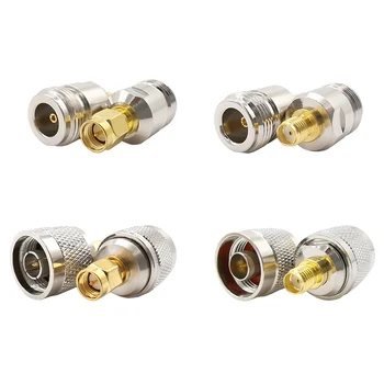 

ALLiSHOP 4 kit SMA to N Adapter RF Connector N Male/Female to SMA jack/plug Wi-Fi Adaptor Connector copper & Gold Plated
