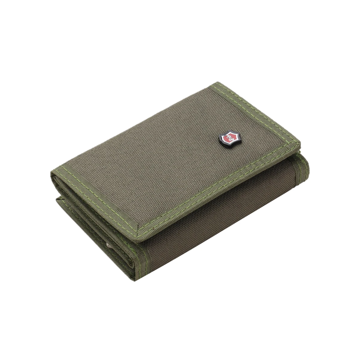 Men Solid Color Wallet Three-fold Coin Purse Canvas Wallet with Velcro Fashionable Card Pack 4