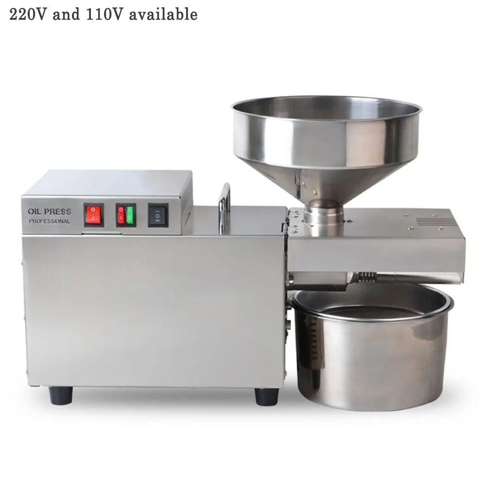 110V Commercial Automatic Oil Press Stainless Steel Extraction Machine Oil Mill 