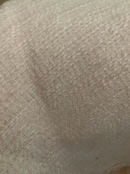 

Free ship salmon pink weaved with very less shine line tweed fabric