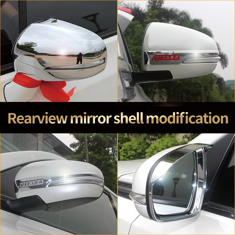 

Rearview mirror shell Side Wing Mirror Cover Styling Side Mirror Covers Rearview frame rain eyebrow For Suzuki vitara 2016-2020