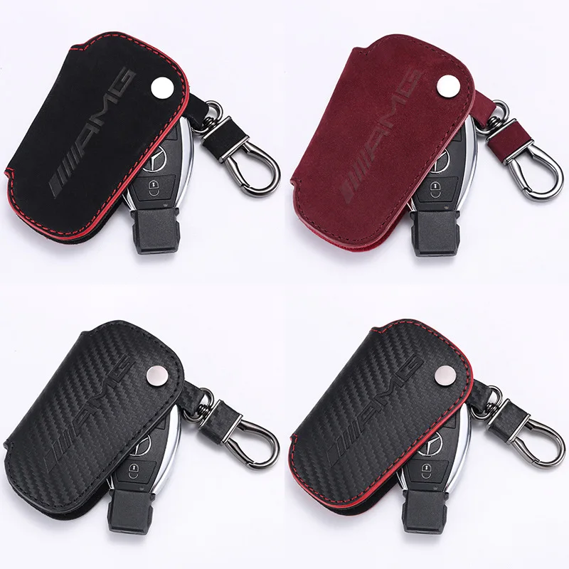 

For Mercedes-Benz C200L AMG GLC G E200 E C-class key bag for men and women key ring leather key ring V136