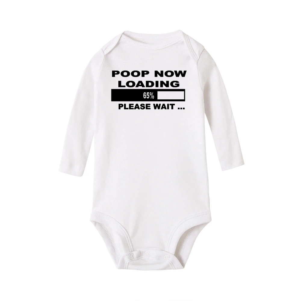 Poop Now Loading, пожалуйста, подождите, Забавный принт, Детские боди, для мальчиков и девочек, унисекс, осень, длинный рукав, боди для малышей, зима, Ropa Onesie