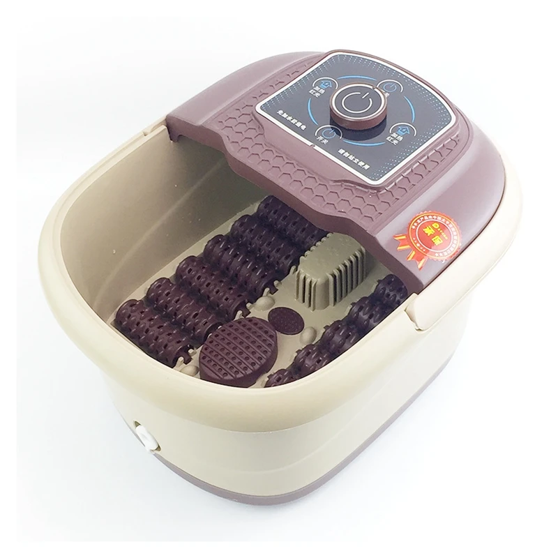 

Health Foot Tub Manual Heating Massage Foot Bath 12 Wheel Massage Bucket Portable Handle Feet SPA Barrel Feet-massaging Basin