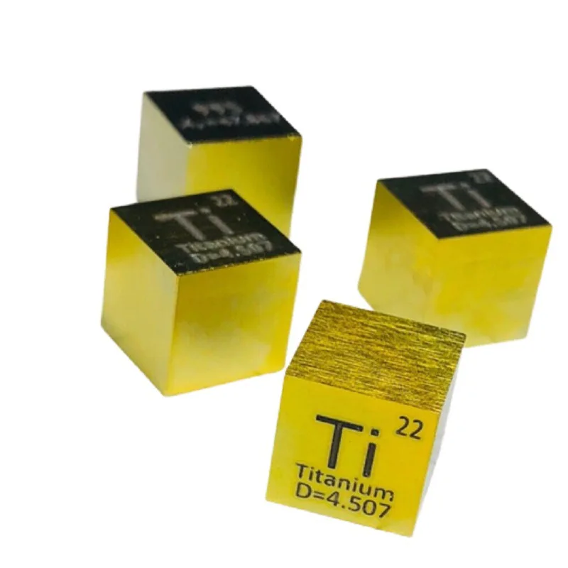 Cubo De Titanio Alta Pureza 10mm Símbolo Elemento Ti 99,95% - Para Ciencia Y Educación