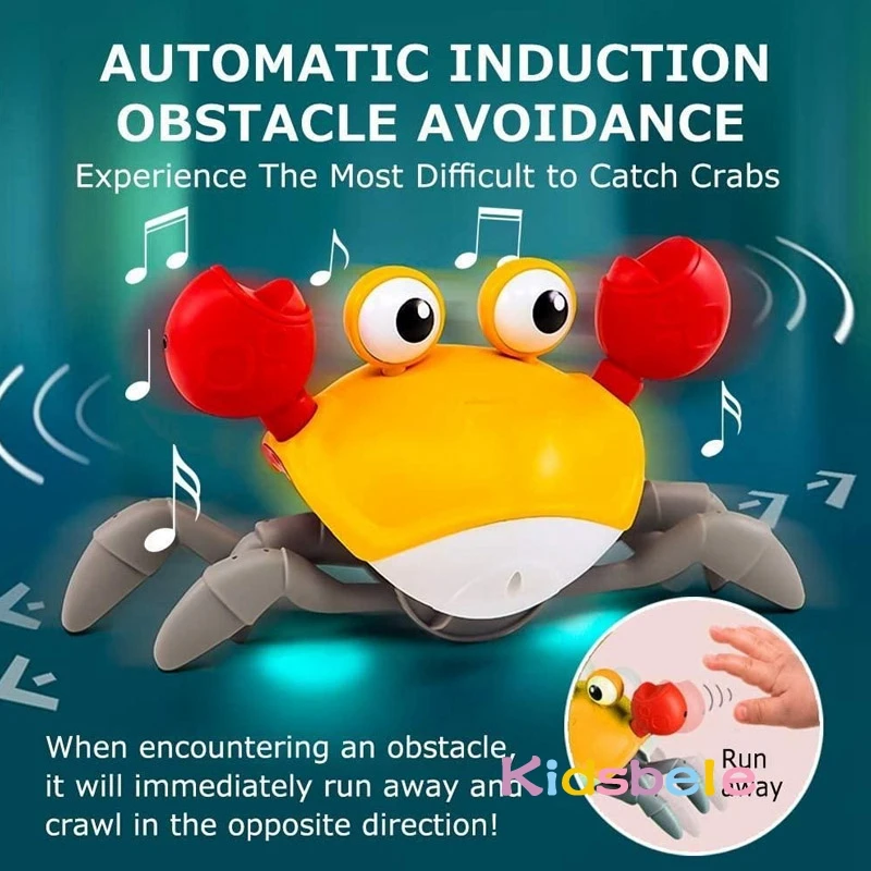 Induction Escape Crab Toddlers Toy Light Music Crawling Fun Toys For Children Educational Toys Rechargeable Birthday Gifts 2
