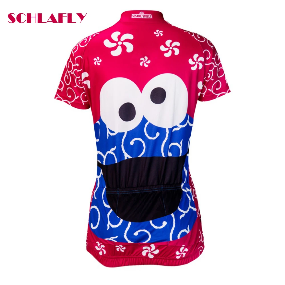 Woman Green pink funny cycling jersey summer breathable quick dry anti-shrink short bike wear jersey road schlafly