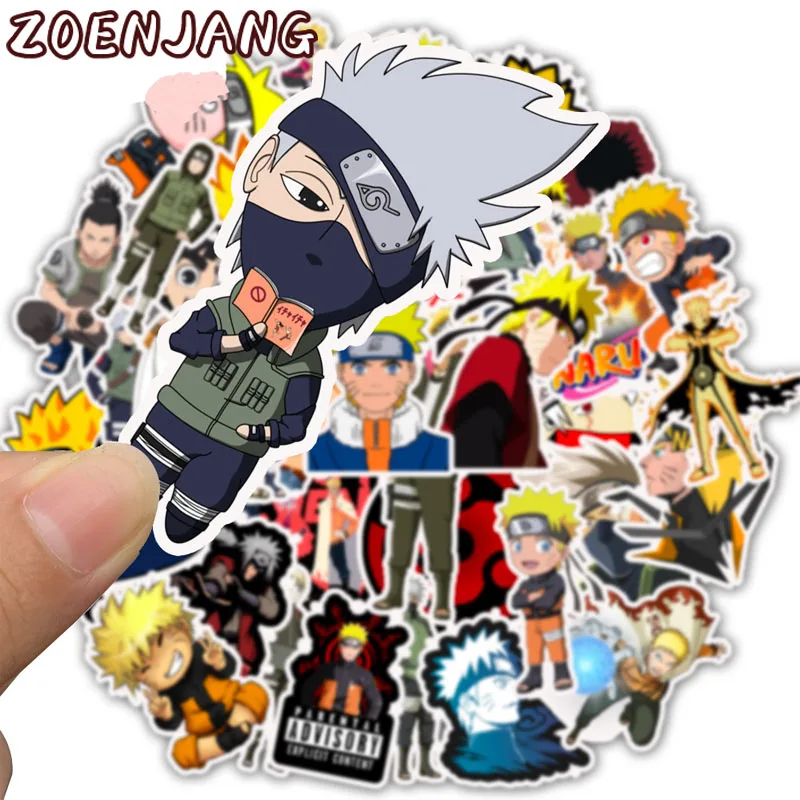 10 Вт 30 50 шт. в упаковке Принт с героями мультфильмов стикеры Naruto