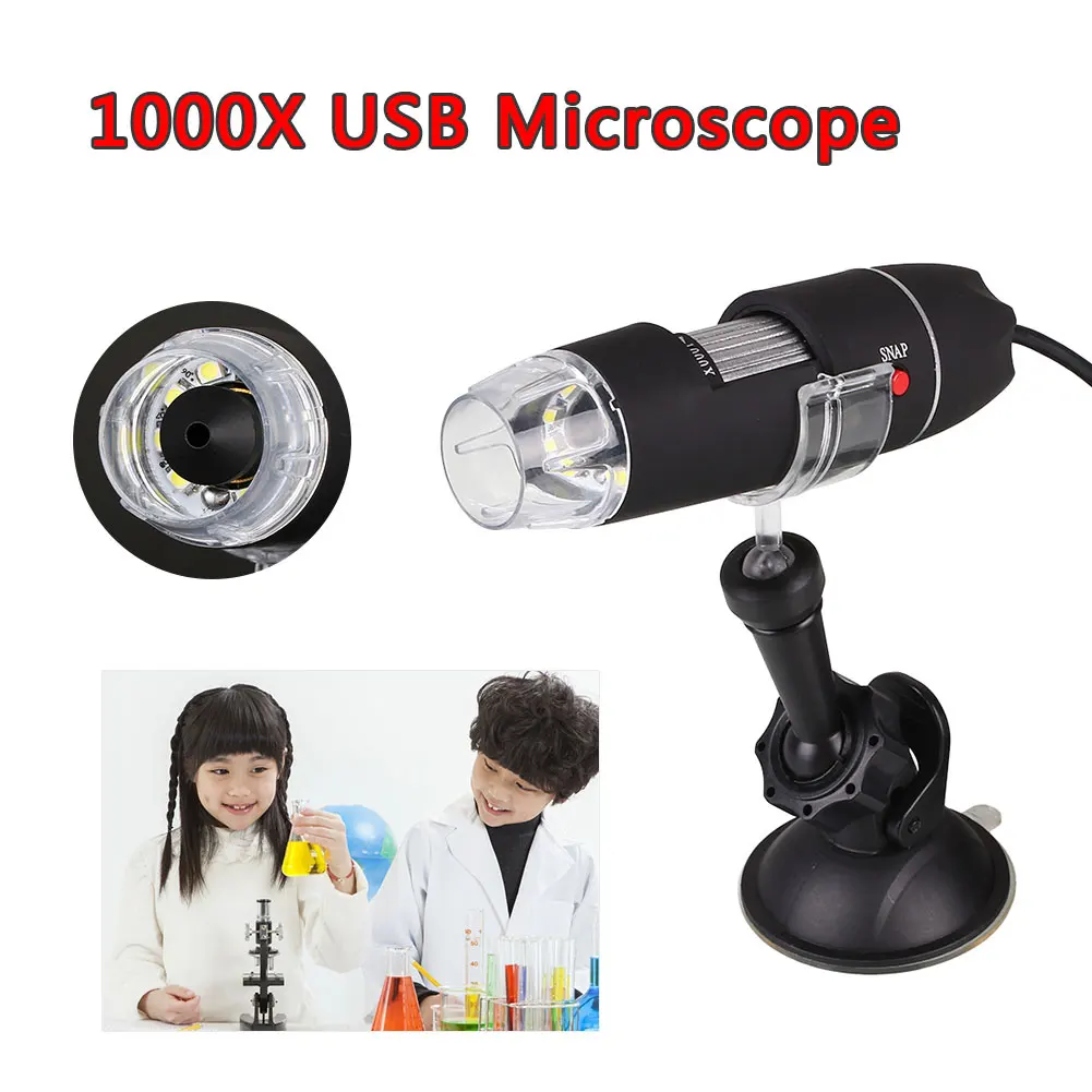 USB микроскоп портативный электрическое всасывание электрический ручной стойка светодиодный инструмент цифровой 1000X свет