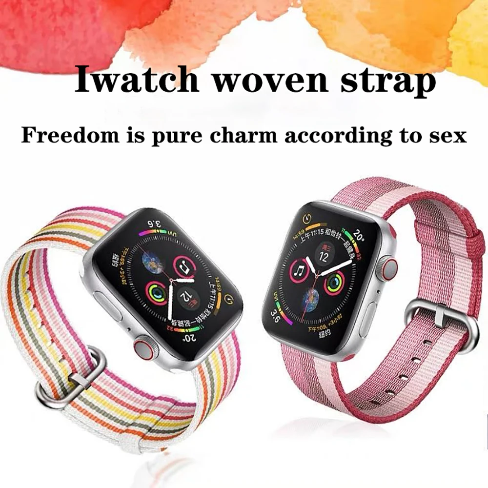 Ремешок нейлоновый для Apple watch 6 band 1 / 2 3 /4 5 generation 6iwatch5 38 40 42 44 мм | Наручные часы