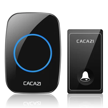 

CACAZI Self powered Wireless Doorbell Waterproof 200 Remote Bell US EU UK AU Plug No Battery Smart House Doorbell Ringbell 220V