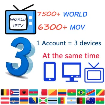 

3 devices 8000 World IPTV M3U Live iptv Subscription USA UK Spanish for Android iptv m3u enigma2 TV box PC support
