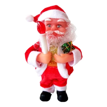 

New Year For Home Gift LED Light Electric Standing Battery Powered Hotel Santa Claus Doll Toys Ornaments Christmas Decor Cute