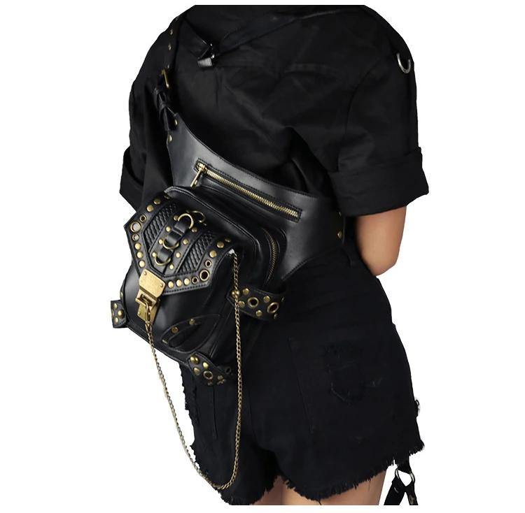 Винтажная сумка в стиле стимпанк Ретро рок готический ретро-чехол на плечо сумка на пояс в викторианском стиле Женская Мужская сумка для ног