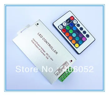

10pcs/lot 24 keys Aluminum shell 24 key led ir controller 12v - 24v for 5050/3528 led strip light and RGB LED module