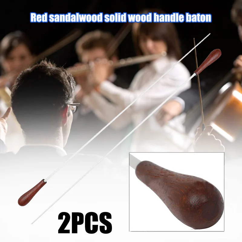 Newly 2pcs Wooden Music Concert Batons Rhythm Director Band Conductor