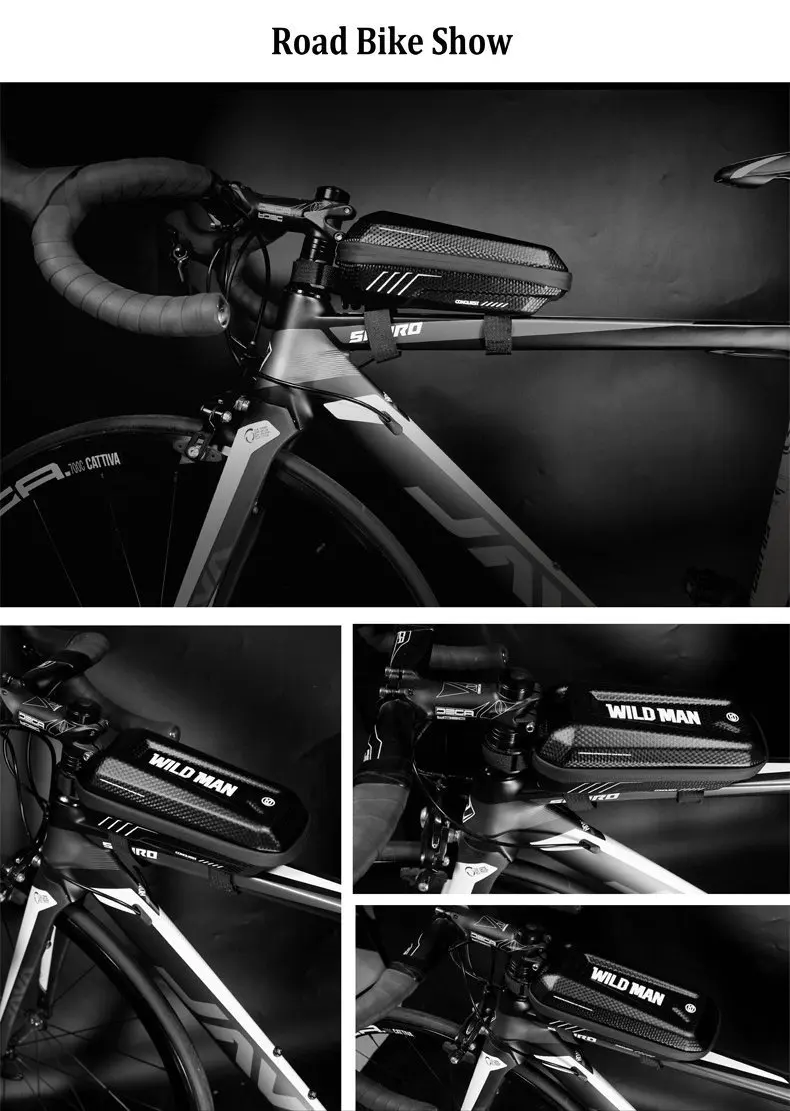 WILD MAN Bicycle Bag Triangle Frame Pannier MTB Road Cycling Top Tube Bag EVA Shell Waterproof for Repair Tools bolsa bicicleta (16)